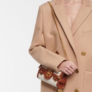 BALMAIN B-Buzz 23 Small canvas clutch